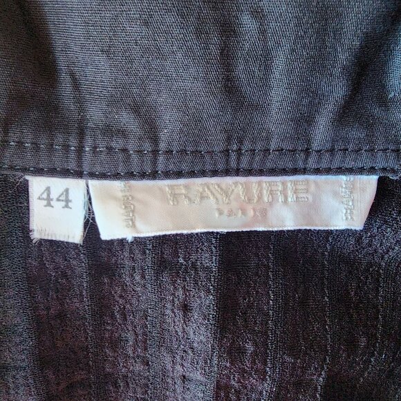 Rayure Paris Womens Medium / 44 Top Textured Black Collared Button Down Goth - Picture 8 of 11